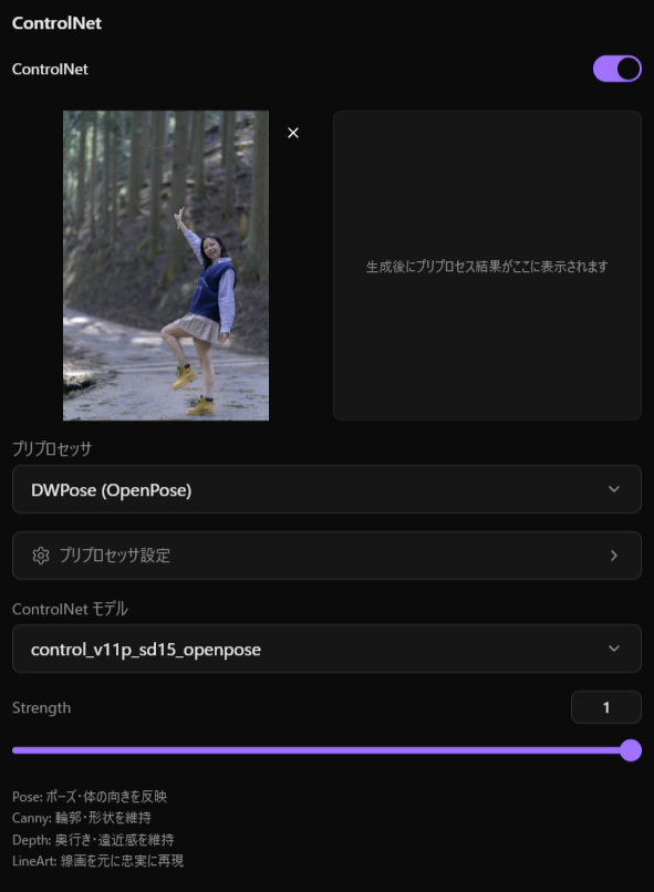 写真を撮るだけで
ControlNet 1